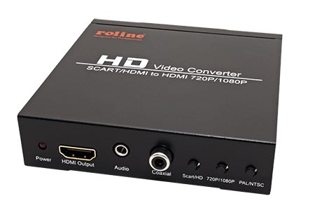 Konvertor SCART (RGB,kompozitní video,audio) -> HDMI 720p/1080p
