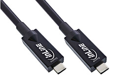 USB 10Gbps (3.2 gen 2) AOC kabel USB C(M) - USB C(M), PD 60W, 7,5m, černý