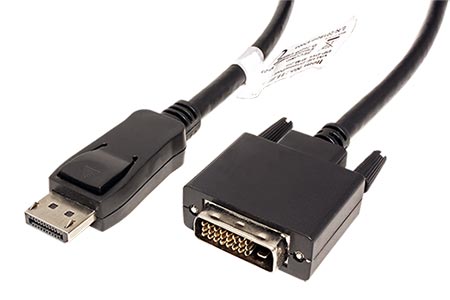 DisplayPort - DVI kabel, DP(M) -> DVI-D(M), 1920x1200@60Hz, 1m