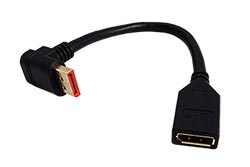DisplayPort redukce v.1.4 (HBR3, 8K@30Hz) DP(F) - DP(M) lomený nahoru, 0,15m