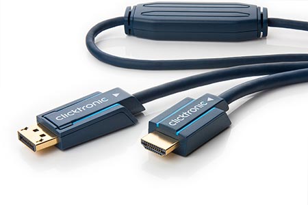 HQ OFC DisplayPort - HDMI kabel, DP(M) -> HDMI A(M), 3m