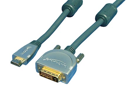 HQ OFC DVI-HDMI kabel, DVI-D(M) - HDMI M, s ferity, 10m