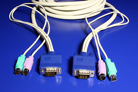 Kabel pro přepínač počítačů, 2x PSM / MD15HD - 2x PSM / MD15HD, "star", 1,8m