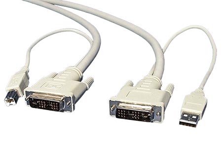 Kabel pro přepínač počítačů, USB A(M) / DVI - USB B(M) / DVI, "star", 4,5m