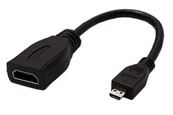Kabelová redukce High Speed HDMI s Ethernetem, HDMI A(F) - microHDMI D(M), 15cm