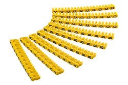 Kabelový značkovač,  písmena A-C, 90ks, žlutý, 2,5mm