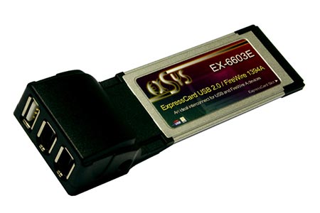 Karta Express Card/34, USB 2.0 + FireWire IEEE1394A (EX-6603E)