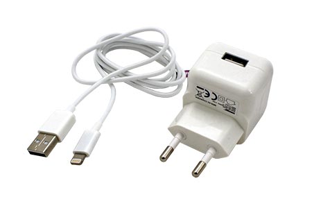 Napájecí adaptér síťový (230V) 5V/2,1A pro Apple s konektorem Lightning, bílý