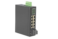 Průmyslový Ethernet přepínač 10/100, 8 portů (2x sdílený SC), na DIN lištu