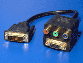 Redukce DVI-A(M) - 3x cinch (RGB) + FD15HD (VGA)