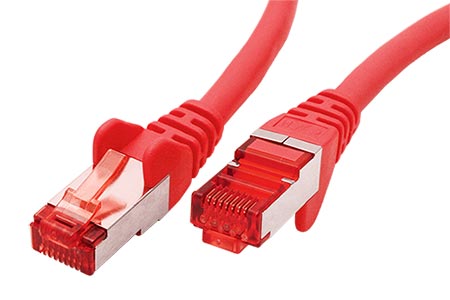 S/FTP patchkabel kat. 6, LSOH, 0,15m, červený