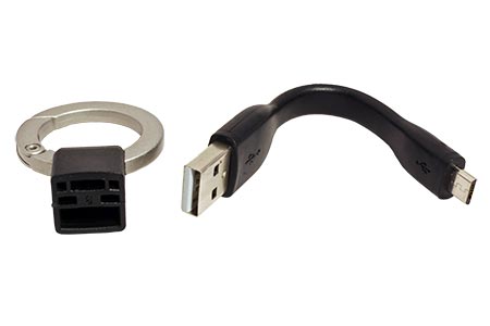 USB 2.0 micro kabel - klíčenka, USB2.0 A - USB2.0 micro, 8,5cm
