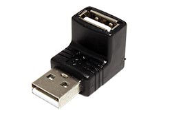 USB  redukce, USB A(M) - USB A(F), lomená nahoru